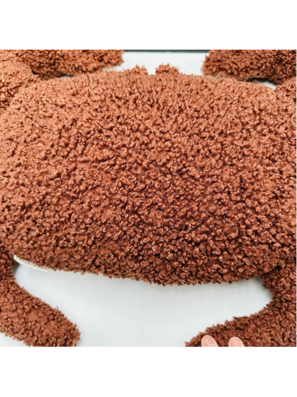 Pottery Barn Cozy Crab Pillow Textured Boucle Fabric Brown 18” X 20” Nautical - Picture 4 of 10